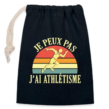 Ich kann nicht Ich Leichtathletik Athlet Läufer Lustig - Verschließbarer Geschenkbeutel aus Baumwolle (14x20cm) - Navy - Vorne