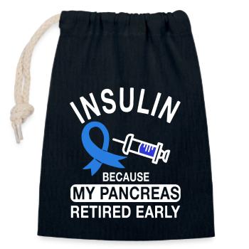 Funny Diabetic Gift - Closable cotton gift bag (14x20cm) - navy - Front