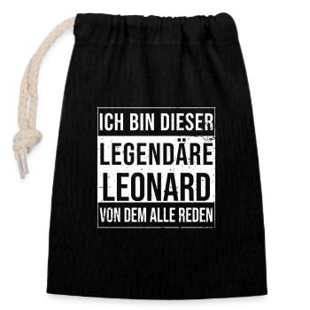 Ich bin dieser legendäre Shirt für Leonard - Verschließbarer Geschenkbeutel aus Baumwolle (14x20cm) - Schwarz - Vorne