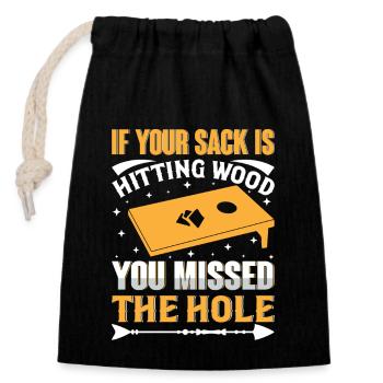 Cornhole Game Lover Cornhole Enthusiast Outfit - Sac cadeau en coton avec cordon (14 x 20 cm) - noir - Devant