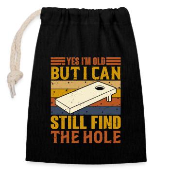 Tenue d’équipe Cornhole Lover Legend Champion - Sac cadeau en coton avec cordon (14 x 20 cm) - noir - Devant