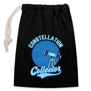 Constellation Collector Astronomy Telescope Starga - Closable cotton gift bag (14x20cm) - black - Front