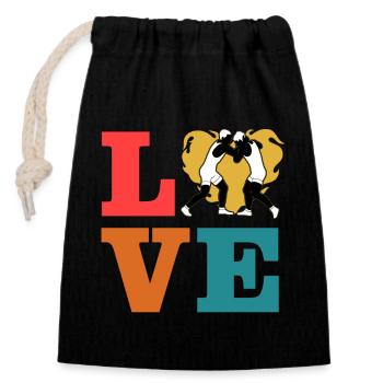 Wrestling Love - Closable cotton gift bag (14x20cm) - black - Front