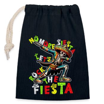 Cinco de Mayo Party Shirt - no more siesta, fiesta - Closable cotton gift bag (14x20cm) - navy - Front