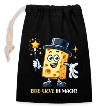 Brie-Lieve In Magic Magical Fun - Closable cotton gift bag (14x20cm) - black - Front