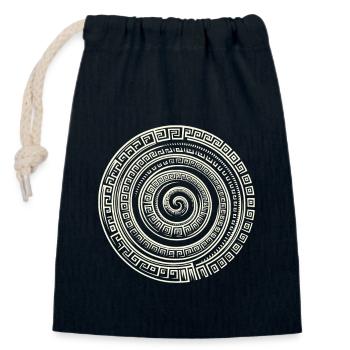 Petroglyph Rock Art Ancient Rock Drawing Indian - Closable cotton gift bag (14x20cm) - navy - Front
