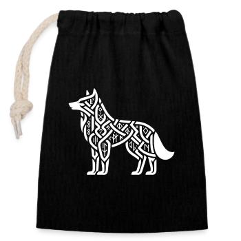 Pétroglyphe Art rupestre ancien Rock dessin indien - Sac cadeau en coton avec cordon (14 x 20 cm) - noir - Devant