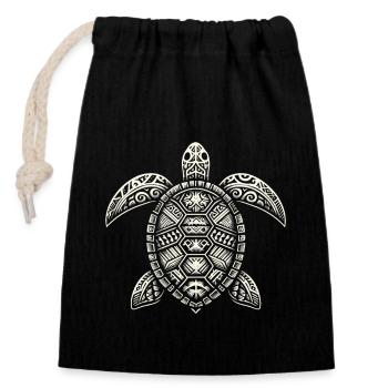 Pétroglyphe Art rupestre ancien Rock dessin indien - Sac cadeau en coton avec cordon (14 x 20 cm) - noir - Devant