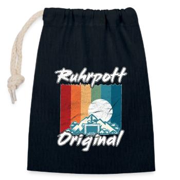 Ruhrpott Original Retro Sunset Mine - Sac cadeau en coton avec cordon (14 x 20 cm) - bleu marine - Devant
