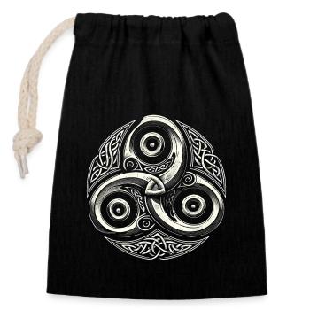 Pétroglyphe Art rupestre ancien Rock dessin indien - Sac cadeau en coton avec cordon (14 x 20 cm) - noir - Devant