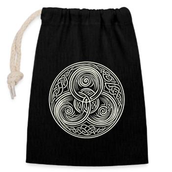 Pétroglyphe Art rupestre ancien Rock dessin indien - Sac cadeau en coton avec cordon (14 x 20 cm) - noir - Devant