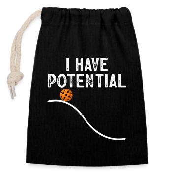 Pickleball Player Pickleball Outfit for Sports Lovers - Closable cotton gift bag (14x20cm) - black - Front