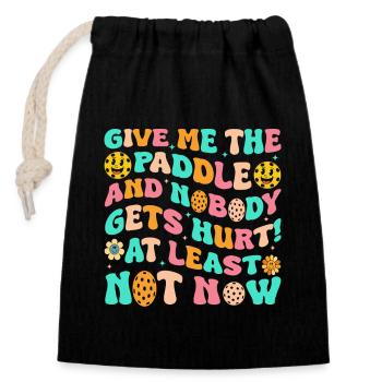 Pickleball player Pickleball competition outfit - Closable cotton gift bag (14x20cm) - black - Front