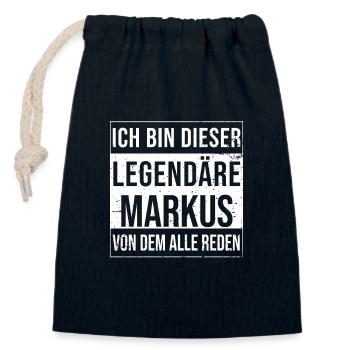 Ich bin dieser legendäre für Markus - Verschließbarer Geschenkbeutel aus Baumwolle (14x20cm) - Navy - Vorne