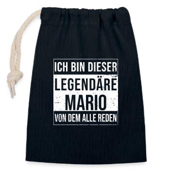 Ich bin dieser legendäre für Mario - Verschließbarer Geschenkbeutel aus Baumwolle (14x20cm) - Navy - Vorne