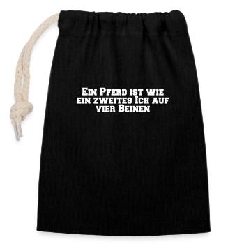 Riding - A horse is like a second self on - Closable cotton gift bag (14x20cm) - black - Front