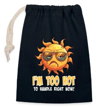 Too hot to touch Sun design - Closable cotton gift bag (14x20cm) - navy - Front