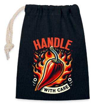 Liebhaber Scharfer Speisen, Chili Peppers Chef - Verschließbarer Geschenkbeutel aus Baumwolle (14x20cm) - Navy - Vorne