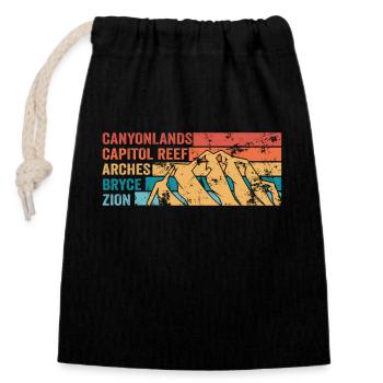 Explore Utah National Parks Mountains - Closable cotton gift bag (14x20cm) - black - Front