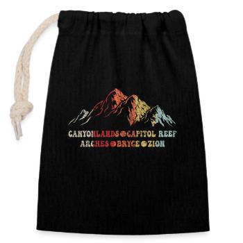 Explore Utah National Parks Mountains - Closable cotton gift bag (14x20cm) - black - Front