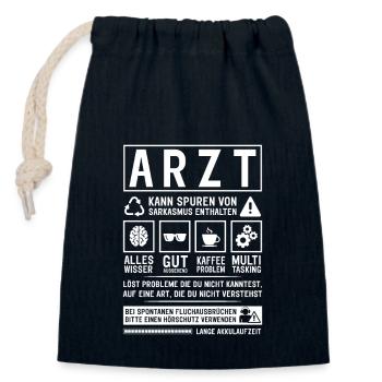 May contain traces of sarcasm - Closable cotton gift bag (14x20cm) - navy - Front