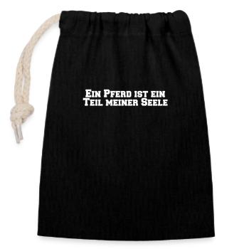 Riding - A horse is a part of my soul - Closable cotton gift bag (14x20cm) - black - Front