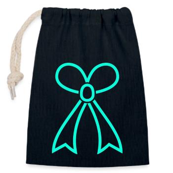 Cervical Cancer Awareness - Closable cotton gift bag (14x20cm) - navy - Front