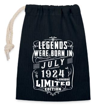 Anniversaire Juillet 1924 Année Edition Limitée - Sac cadeau en coton avec cordon (14 x 20 cm) - bleu marine - Devant