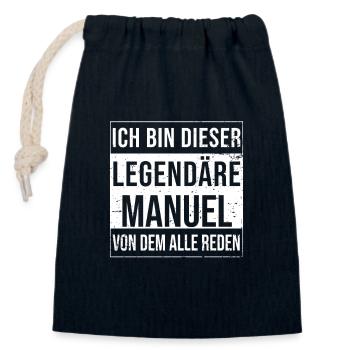 I'm this legendary for Manuel - Closable cotton gift bag (14x20cm) - navy - Front
