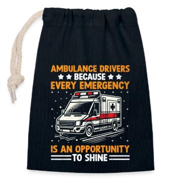 Ambulance Drivers Because Every Emergency Is An Op - Closable cotton gift bag (14x20cm) - navy - Front