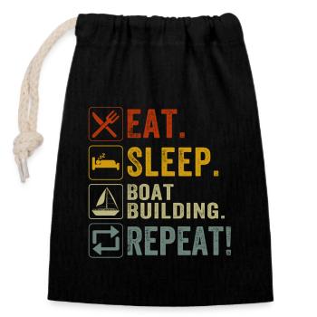 Boat Builder Boat Building Lumberjack Clothing - Closable cotton gift bag (14x20cm) - black - Front