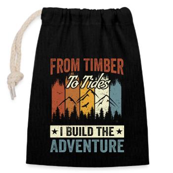 Clothing for boatbuilding lovers and - Closable cotton gift bag (14x20cm) - black - Front