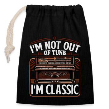 Musician piano teacher orchestra piano outfit - Closable cotton gift bag (14x20cm) - black - Front