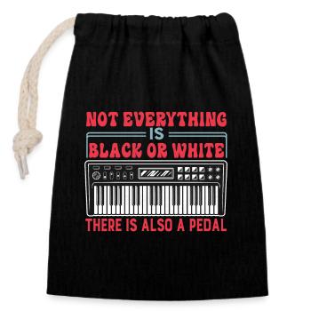 Piano Player Pianist Outfit for Lovers - Closable cotton gift bag (14x20cm) - black - Front