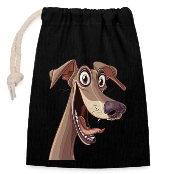 Chart Polski | Polish greyhound | Cartoon Artwork - Verschließbarer Geschenkbeutel aus Baumwolle (14x20cm) - Schwarz - Vorne