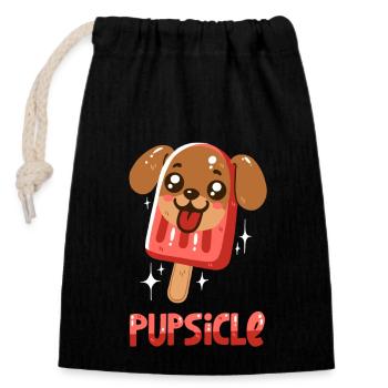 Dog Popsicles - Closable cotton gift bag (14x20cm) - black - Front