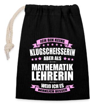 Mathematiklehrerin Abschied Erinnerung Lehrer - Verschließbarer Geschenkbeutel aus Baumwolle (14x20cm) - Schwarz - Vorne