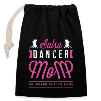 Danseuse de salsa Maman L’idole Le mythe Danse salsa - Sac cadeau en coton avec cordon (14 x 20 cm) - noir - Devant
