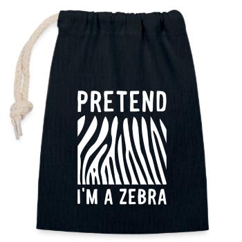 Pretend I'm A Zebra Funny Stripes Animal Lover - Closable cotton gift bag (14x20cm) - navy - Front