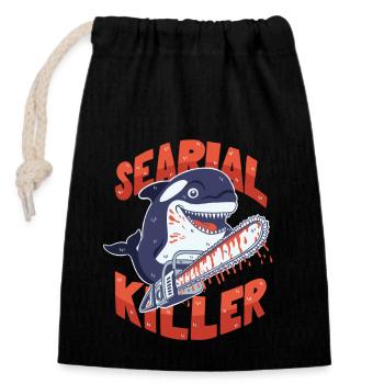 Orca Pun - Serial Killer of the Sea - Closable cotton gift bag (14x20cm) - black - Front