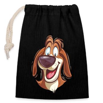 Busard Saint-Martin | Illustration de dessin animé - Sac cadeau en coton avec cordon (14 x 20 cm) - noir - Devant