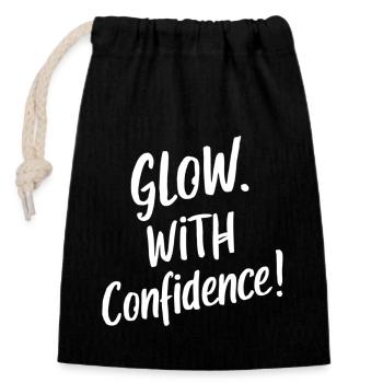 Every day a new chance to shine Motivation - Closable cotton gift bag (14x20cm) - black - Front