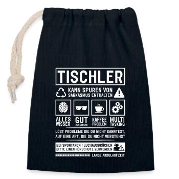 Peut contenir des traces de sarcasme - Sac cadeau en coton avec cordon (14 x 20 cm) - bleu marine - Devant