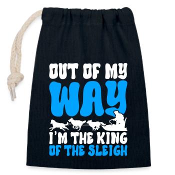 Sledding Sled dogs - Closable cotton gift bag (14x20cm) - navy - Front