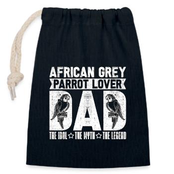 Perroquet gris africain amant papa l’ornithologue - Sac cadeau en coton avec cordon (14 x 20 cm) - bleu marine - Devant