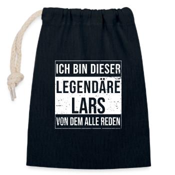 I'm this legendary for Lars - Closable cotton gift bag (14x20cm) - navy - Front