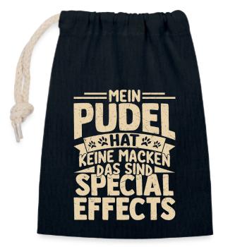 Mein Pudel hat keine Macken Herrchen Hunde Hund Fr - Verschließbarer Geschenkbeutel aus Baumwolle (14x20cm) - Navy - Vorne