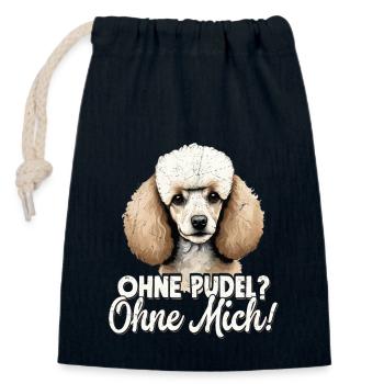 Ohne Pudel? Ohne Mich! Herrchen Frauchen Hund Zwer - Verschließbarer Geschenkbeutel aus Baumwolle (14x20cm) - Navy - Vorne