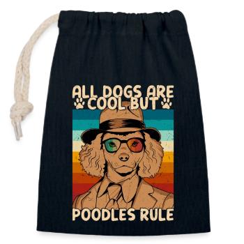 All Dogs Are Cool But Poodles Rule Puppy Mom Dog D - Verschließbarer Geschenkbeutel aus Baumwolle (14x20cm) - Navy - Vorne