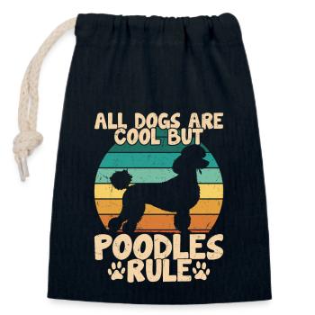All Dogs Are Cool But Poodles Rule Puppy Mom Dog D - Verschließbarer Geschenkbeutel aus Baumwolle (14x20cm) - Navy - Vorne